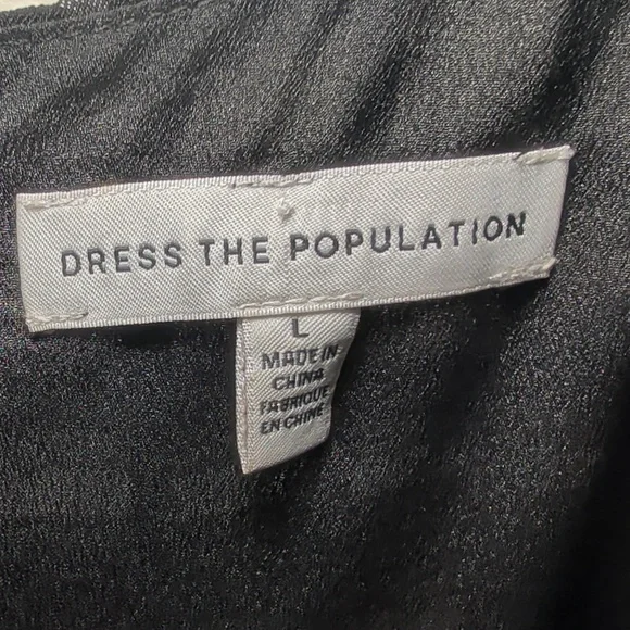 Dress the Population Shaireen Midi Dress Black White Plaid Bodycon Slit Size L - Picture 4 of 6